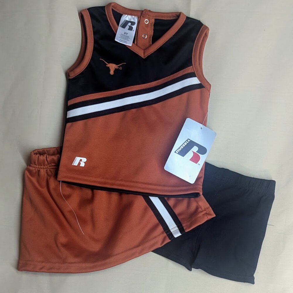 NWT Toddler 2 Texas Longhorn Cheerleader 3 Piece Outfit